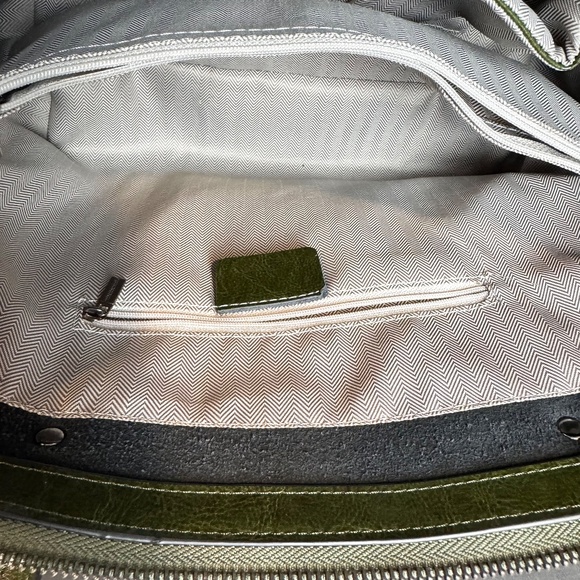 Maison Provence Green Leather Tote with Mini Pouch/Strap EUC - Picture 7 of 9